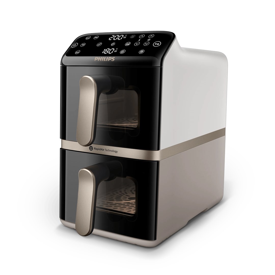 Philips 4000 series NA462/80 fryer Double 10 L Stand-alone 2750 W Hot air fryer Black, Gold, Grey-0