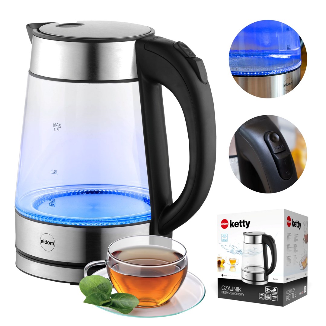 Kuhalo za vodu ELDOM C420 Ketty stakleno (1.7 L, 2200 W)-11