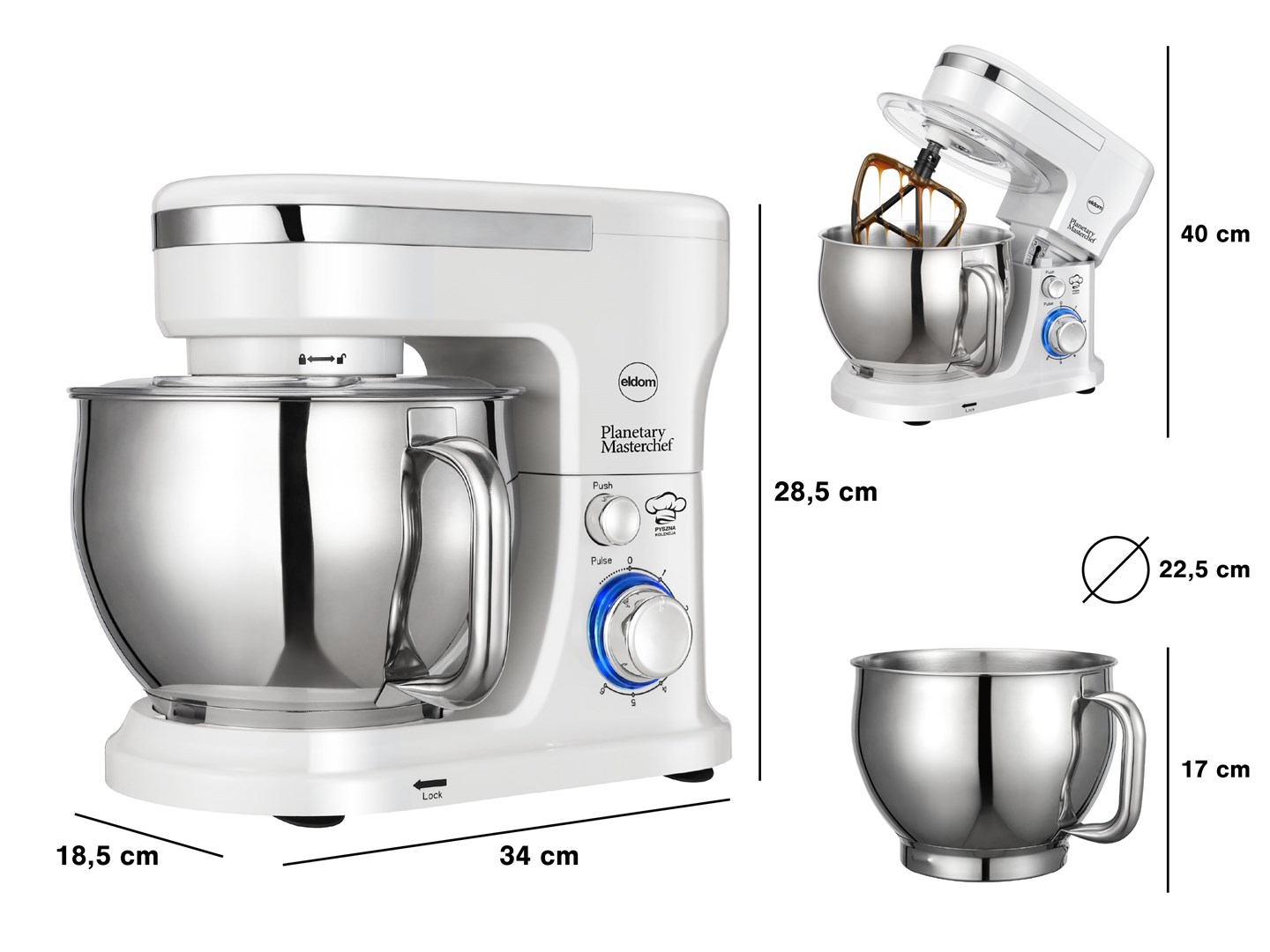 ELDOM WRK1300 DULCE PLANETARY ROBOT 1300 W White-11