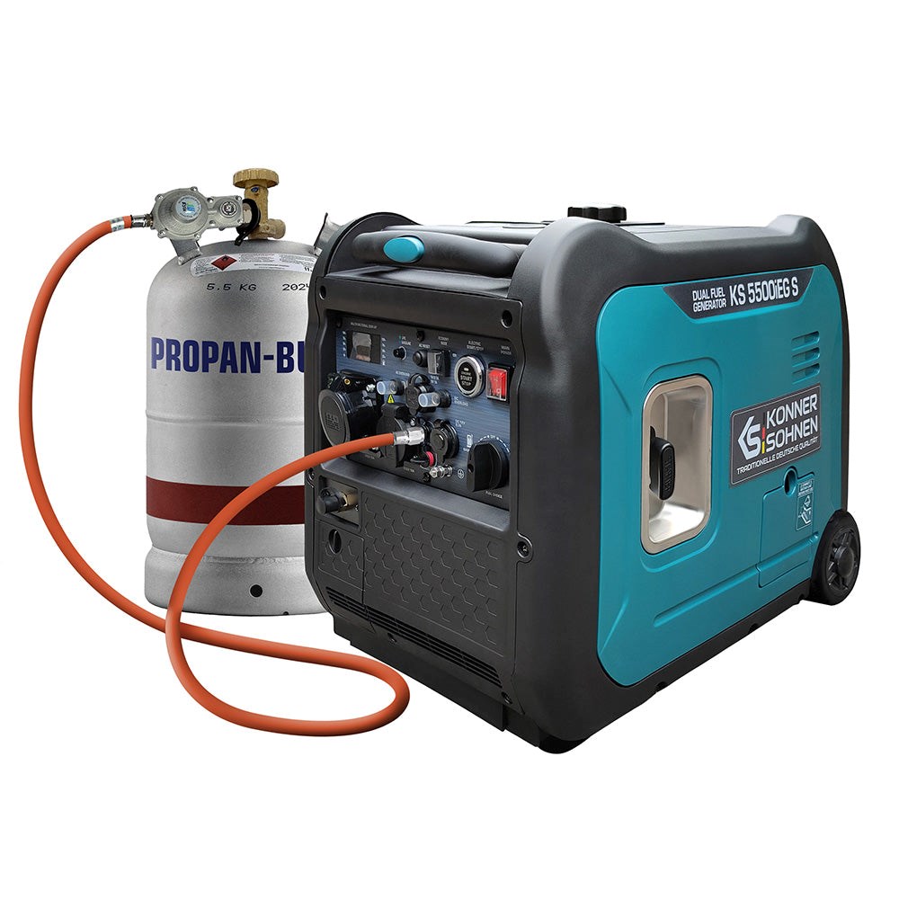 Könner & Söhnen KS 5500iEG S engine-generator 5000 W 13.5 L Liquefied Petroleum Gas (LPG), Petrol Aqua colour, Black-6