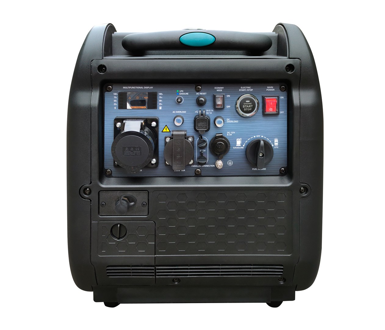 Könner & Söhnen KS 5500iEG S engine-generator 5000 W 13.5 L Liquefied Petroleum Gas (LPG), Petrol Aqua colour, Black-3