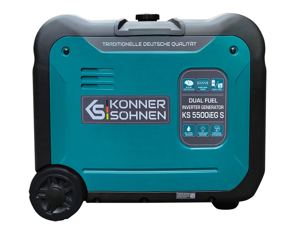 Könner & Söhnen KS 5500iEG S engine-generator 5000 W 13.5 L Liquefied Petroleum Gas (LPG), Petrol Aqua colour, Black-2
