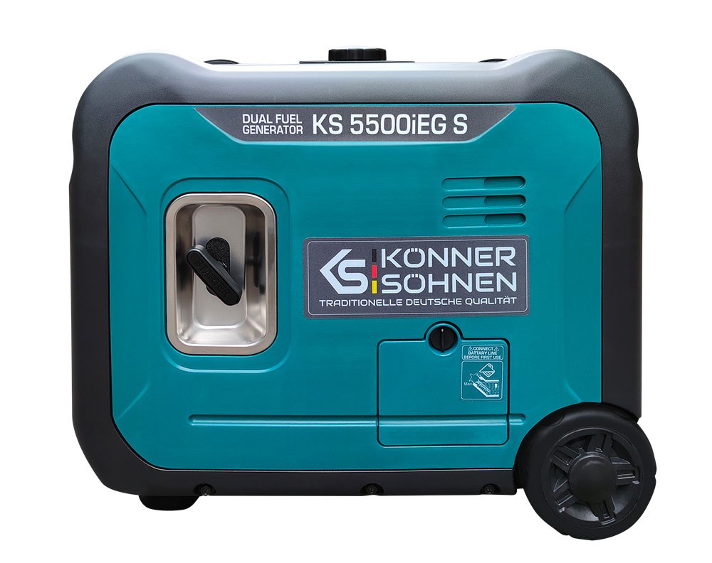 Könner & Söhnen KS 5500iEG S engine-generator 5000 W 13.5 L Liquefied Petroleum Gas (LPG), Petrol Aqua colour, Black