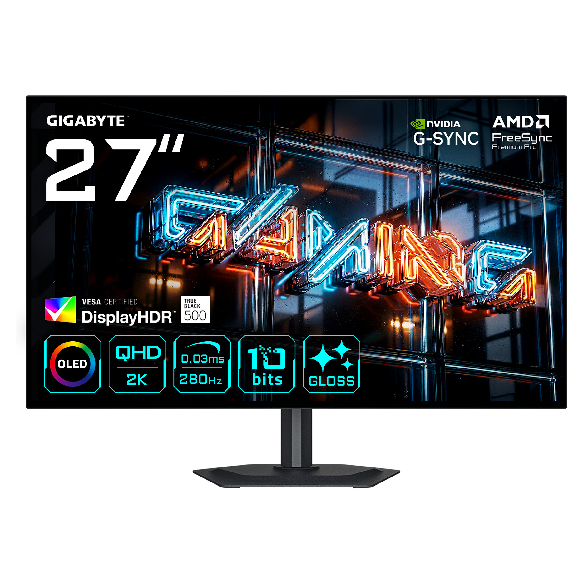 Monitor GIGABYTE MO27Q28GR 27" (WOLED, QHD, 280Hz, 0.03ms, G-Sync kompatibilan, HDR True Black 500)