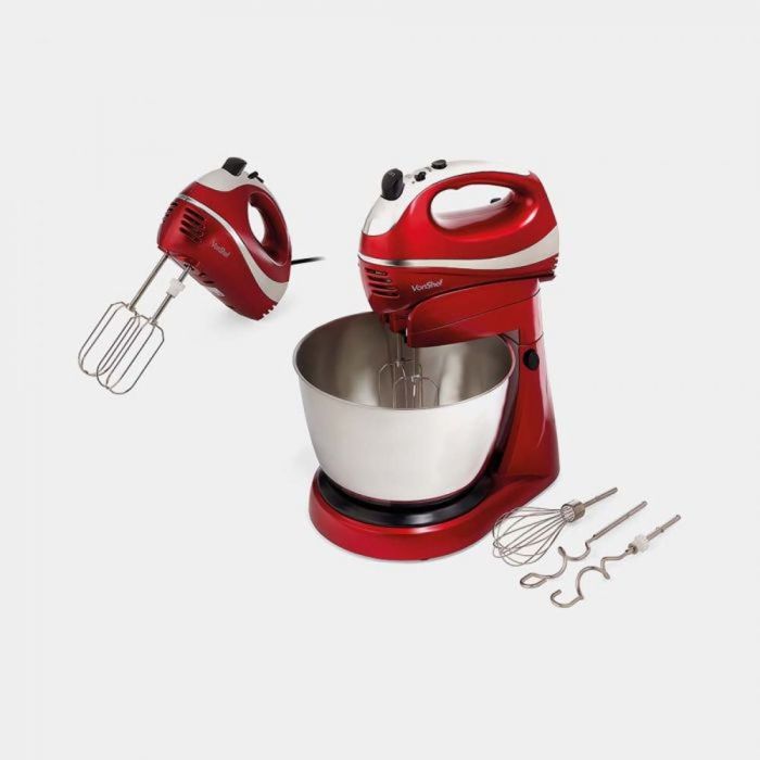 Vonshef hand/table mixer red