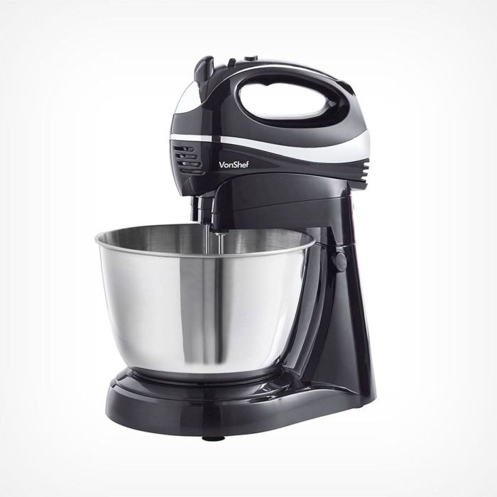 Mikser VONSHEF 2-u-1 ručni i stolni 300W (3.5L posuda), crna boja