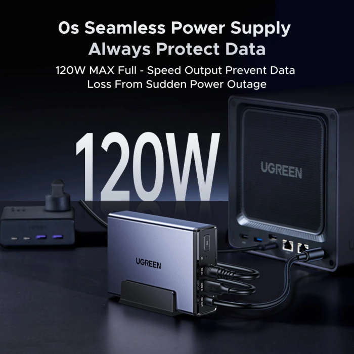 UPS besprekidno napajanje UGREEN NAS Backup Power 120W (12000 mAh)-2