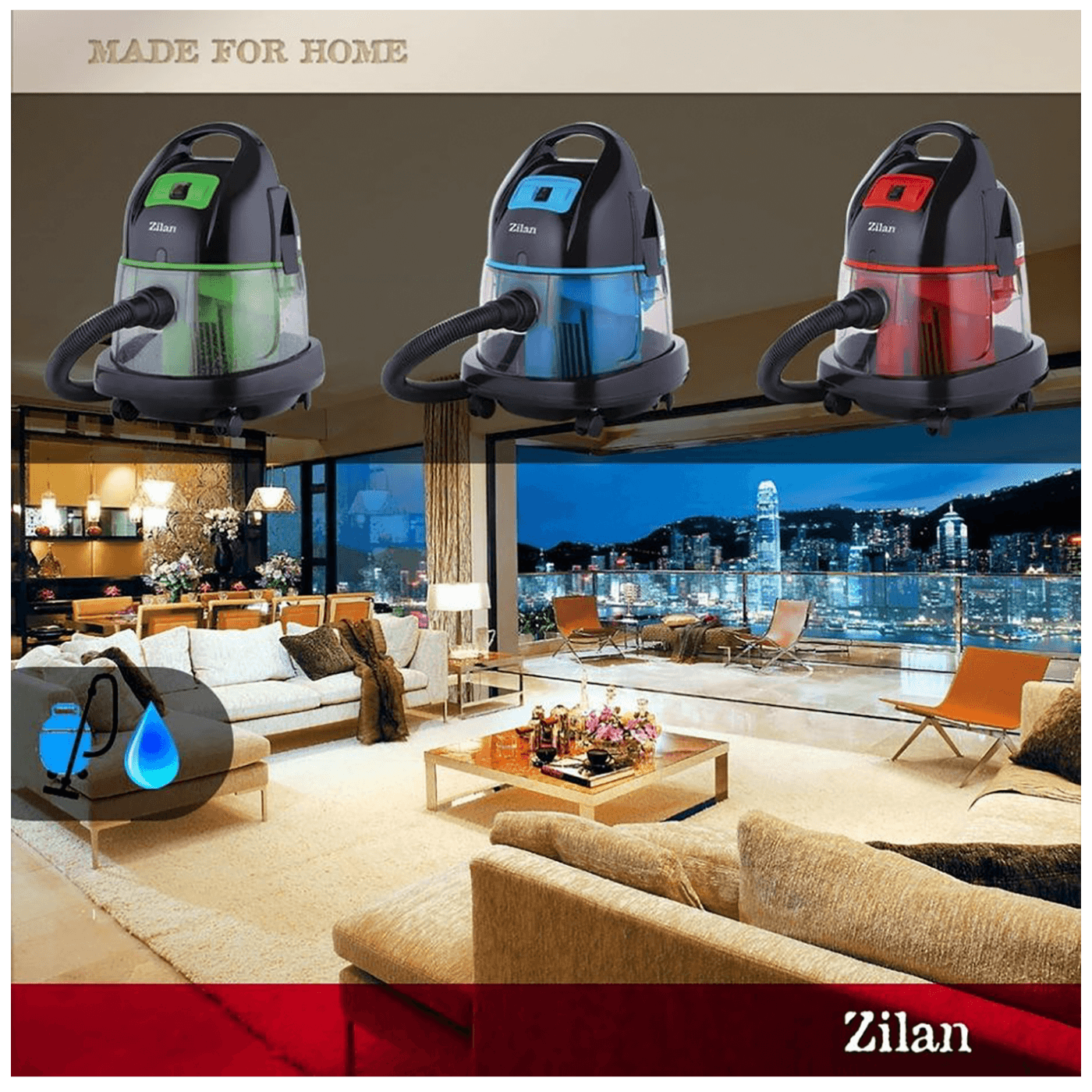 Usisavač ZILAN ZLN8945/BL za suho i mokro usisavanje (1600W, 8L, plava boja)-2