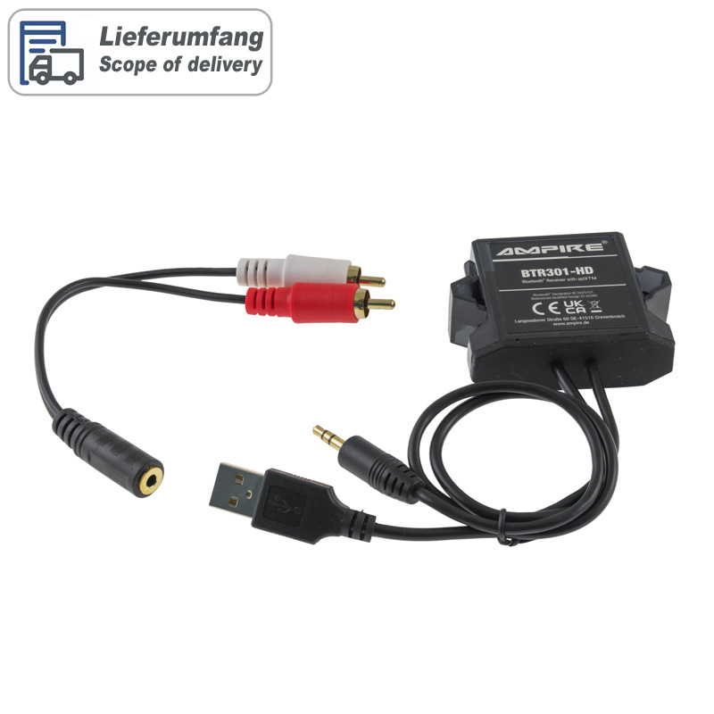 Bluetooth audio prijemnik AMPIRE BTR301-HD (USB, 3,5 mm, Bluetooth 5.0, aptX)-1