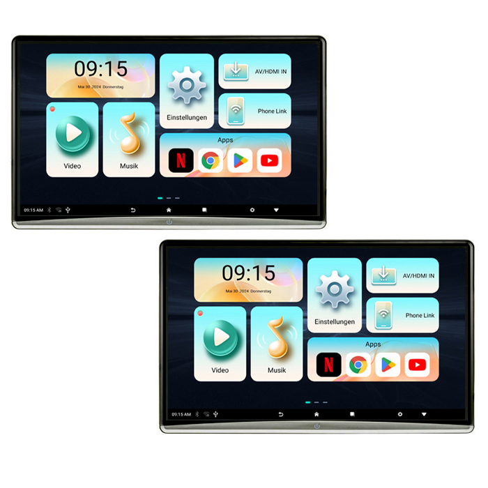 Sustav monitora za naslon za glavu AMPIRE AMX225 (12.4", Dual, Android, Wi-Fi)-0