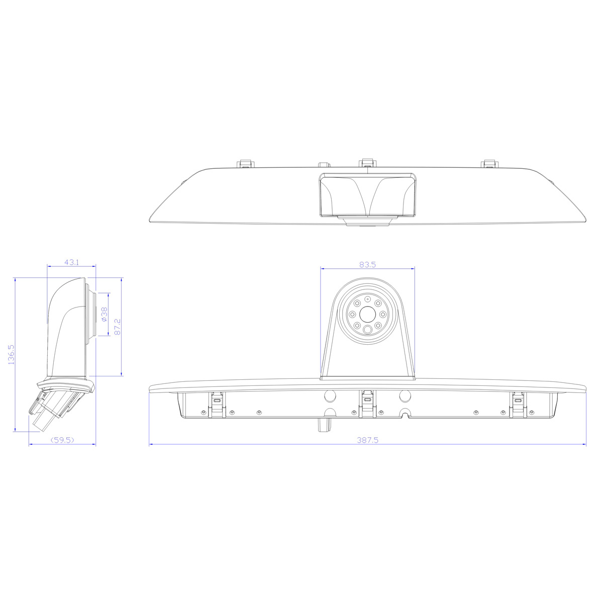 Rikverc kamera AMPIRE KAX-TRANSIT za FORD Transit (2014-2019)-3