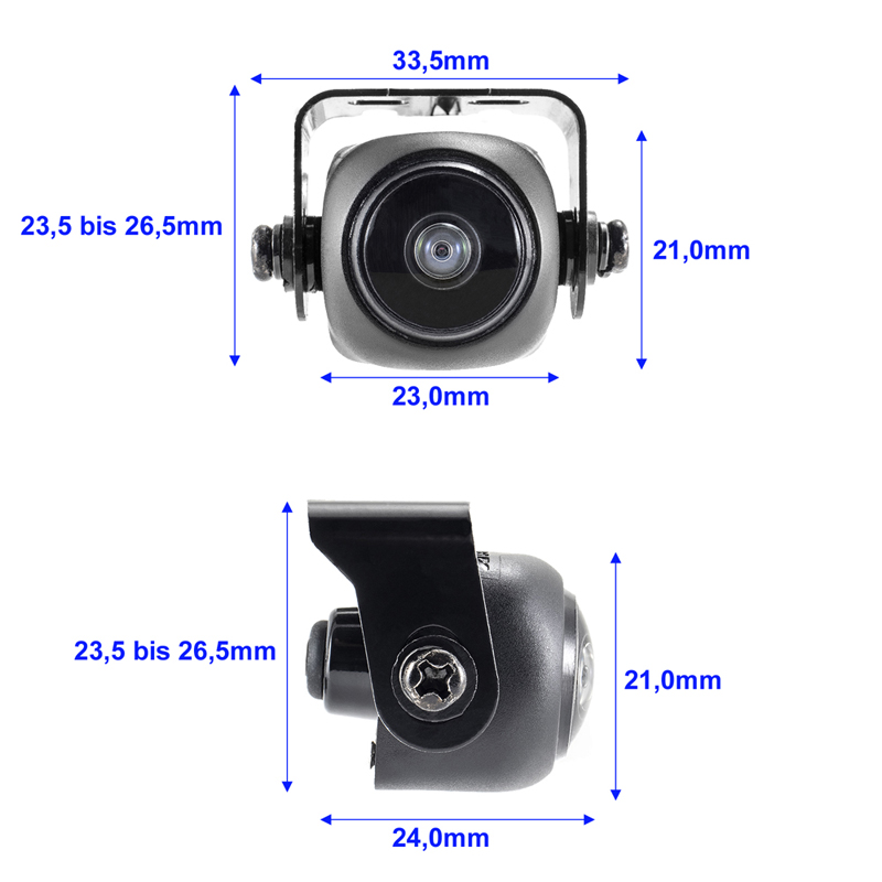 Mini auto kamera za vožnju unatrag AMPIRE KAX602 (AHD 1080P, 180°, IP69K, crna boja)-6