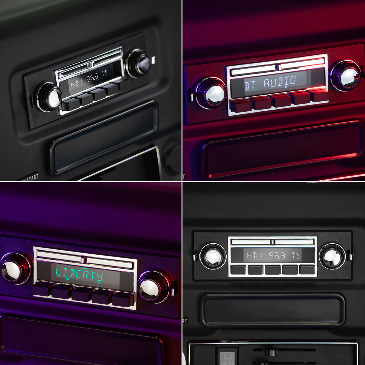 Display jedinica RETROSOUND Liberty s gumbima i DIN setom za montažu-7
