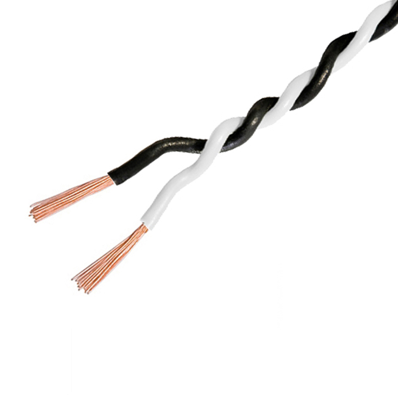 Kabel upletena parica AMPIRE 2x 0.5mm² (150m rola), bijelo/crna boja-0