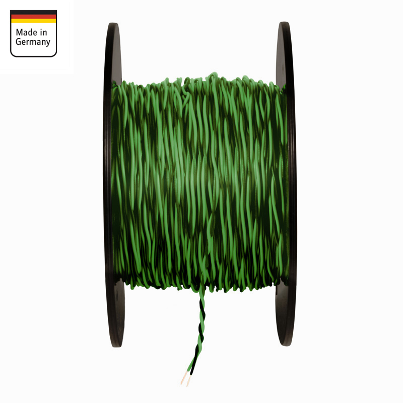 Kabel upletena parica AMPIRE 2x 0.5mm² (150m rola, zeleno/crna)-1