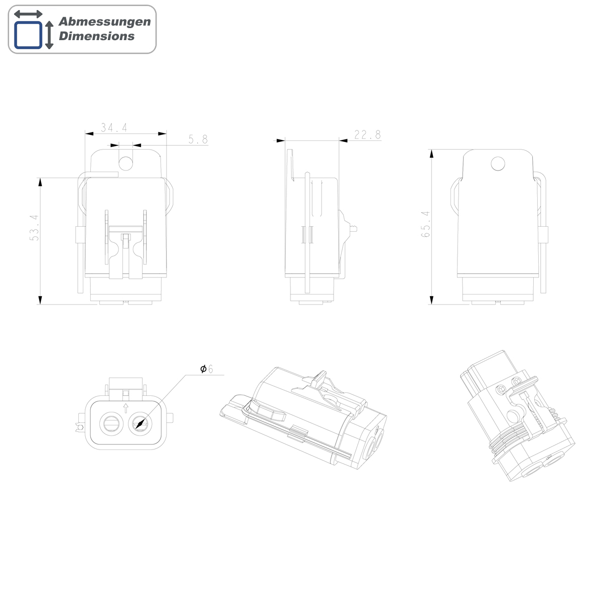 Set vodootpornog kućišta osigurača AMPIRE za 6/10mm² kabele (s ATO osiguračima)-1