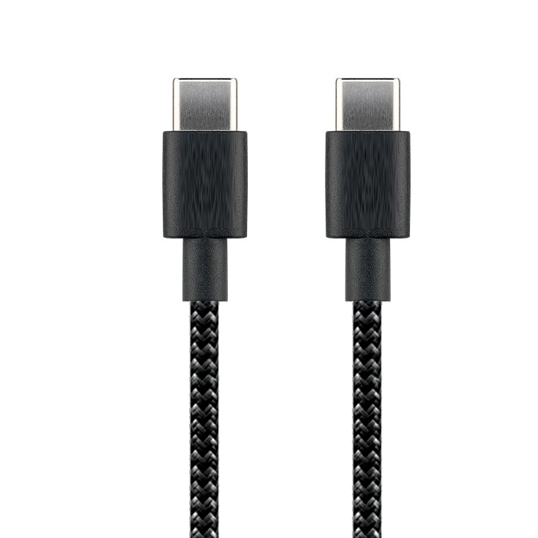 Kabel AMPIRE USB-C na USB-C (osvijetljeni, 0.5m) crna boja