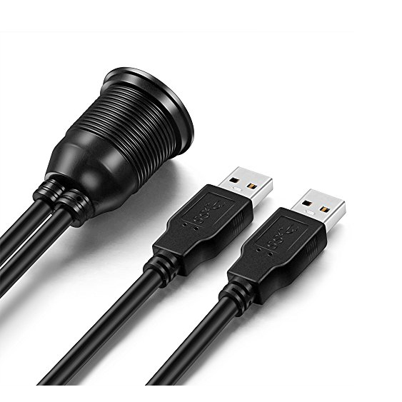 Ugradbena utičnica AMPIRE USB-A i USB-C na 2x USB-A, 60 cm-1