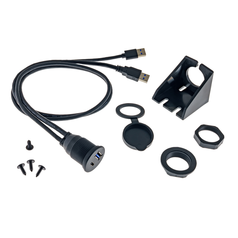 Ugradbena utičnica AMPIRE USB-A i USB-C na 2x USB-A, 60 cm-5