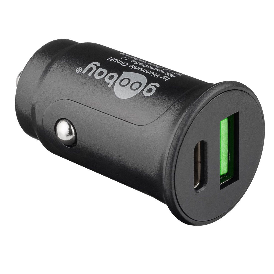 Auto punjač GOOBAY Duo USB-C PD + USB-A QC 3.0 30W crna boja-4