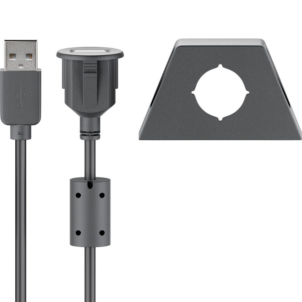 GOOBAY ugradbena USB 2.0 utičnica s kabelom, 1.2m-1