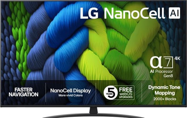 TV LG 65NANO82A6B (65", 4K UHD, LED, α7 AI Gen8, HDR10, webOS, crna boja)