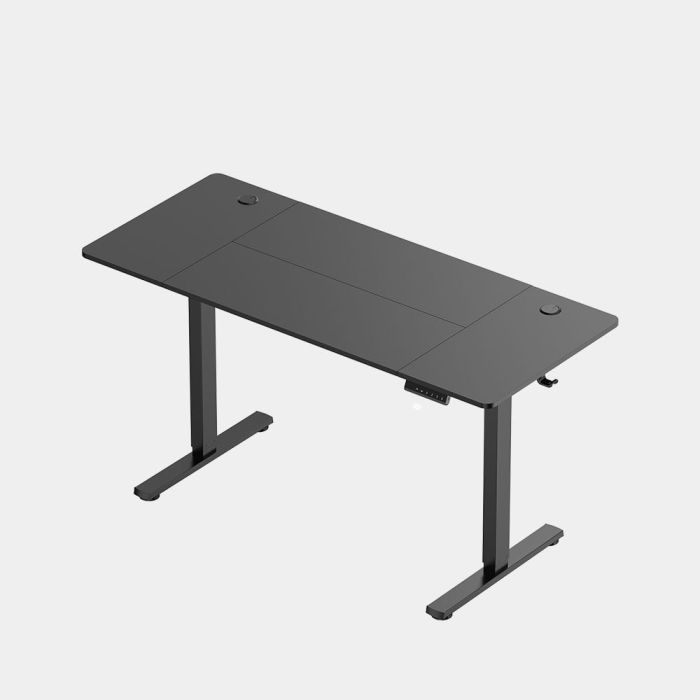 VonHaus Črna električno nastavljiva dvižna pisalna miza 140 × 60 cm z USB-C polnilnim priključkom-0