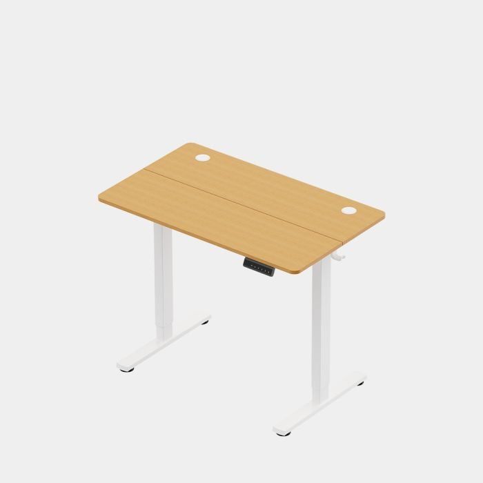 VonHaus barva svetel les električno nastavljiva dvižna pisalna miza 100 × 60 cm z USB-C polnilnim priključkom-0