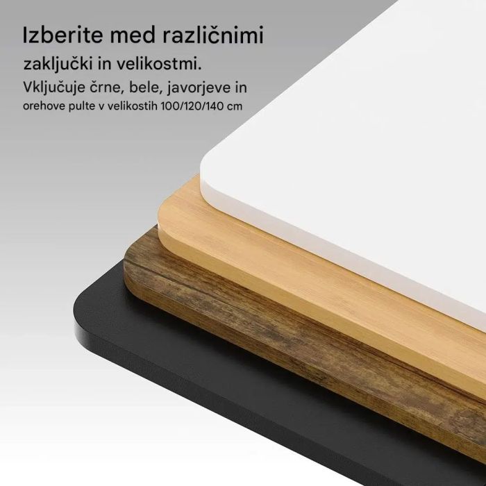VonHaus Dvižna pisalna miza 100 × 60 cm – orehova plošča, črno podnožje, USB-C-5