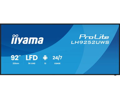 IIYAMA 92" LH9252UWS-B1AG 5K UWD (5120x2160) VA 21:9 Signage 24/7, 500 cd/m2, 5000:1-1