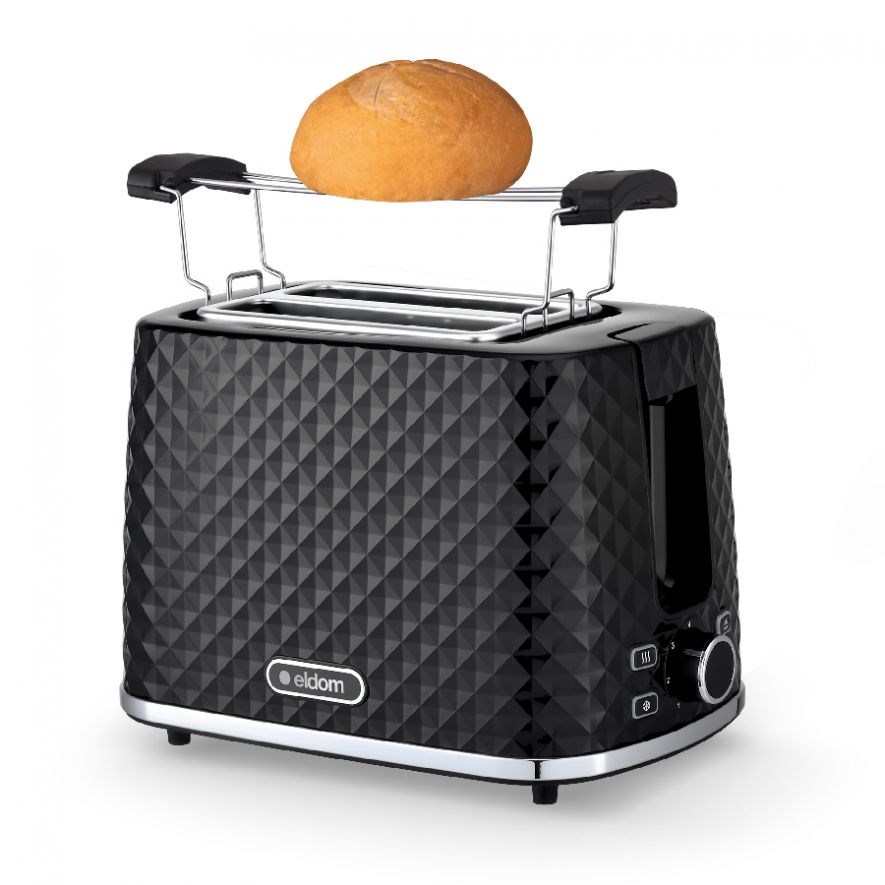 TO280C ELDOM Toaster TOSTI, bun rack, defrost system, black-1
