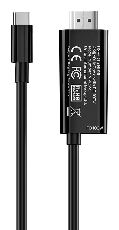 UNITEK CABLE USB-C TO HDMI 4K60HZ WITH PD 100W-2