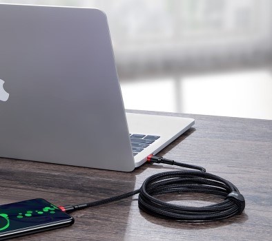 Kabel BASEUS Cafule USB-A na USB-C 2m 2A (CATKLF-AL91), crno-siva boja-4