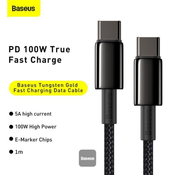 Baseus CATWJ-01 USB cable 1 m USB C 100 W Black-3