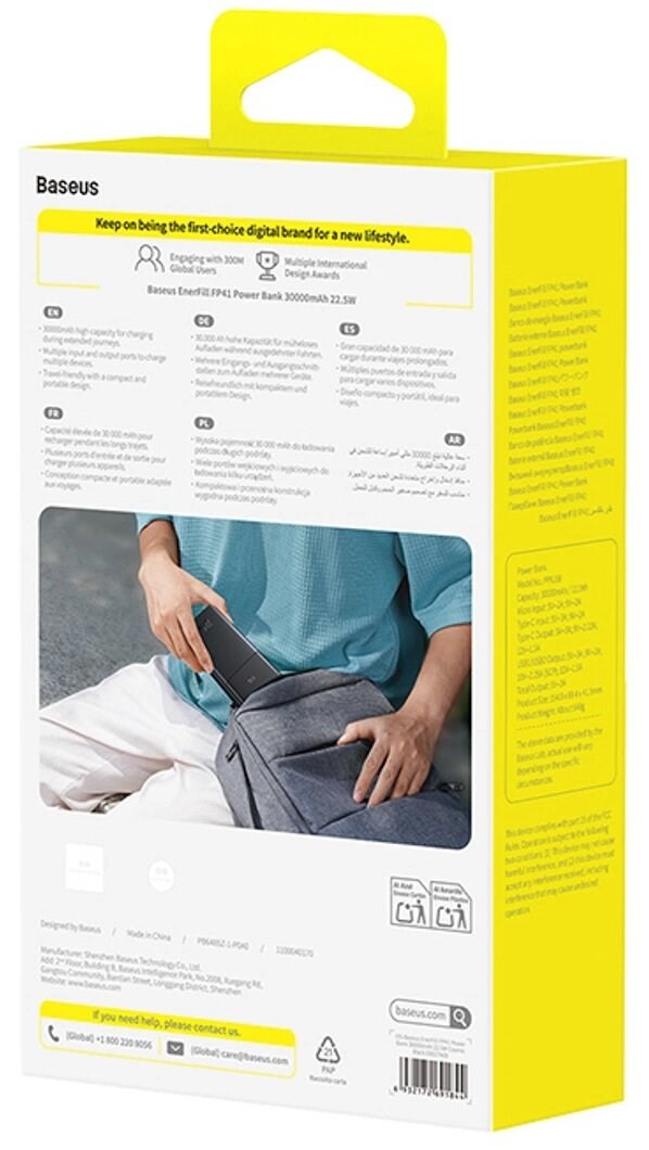 Prijenosna baterija BASEUS Enerfill FP41 30000 mAh 22.5W crna boja-10