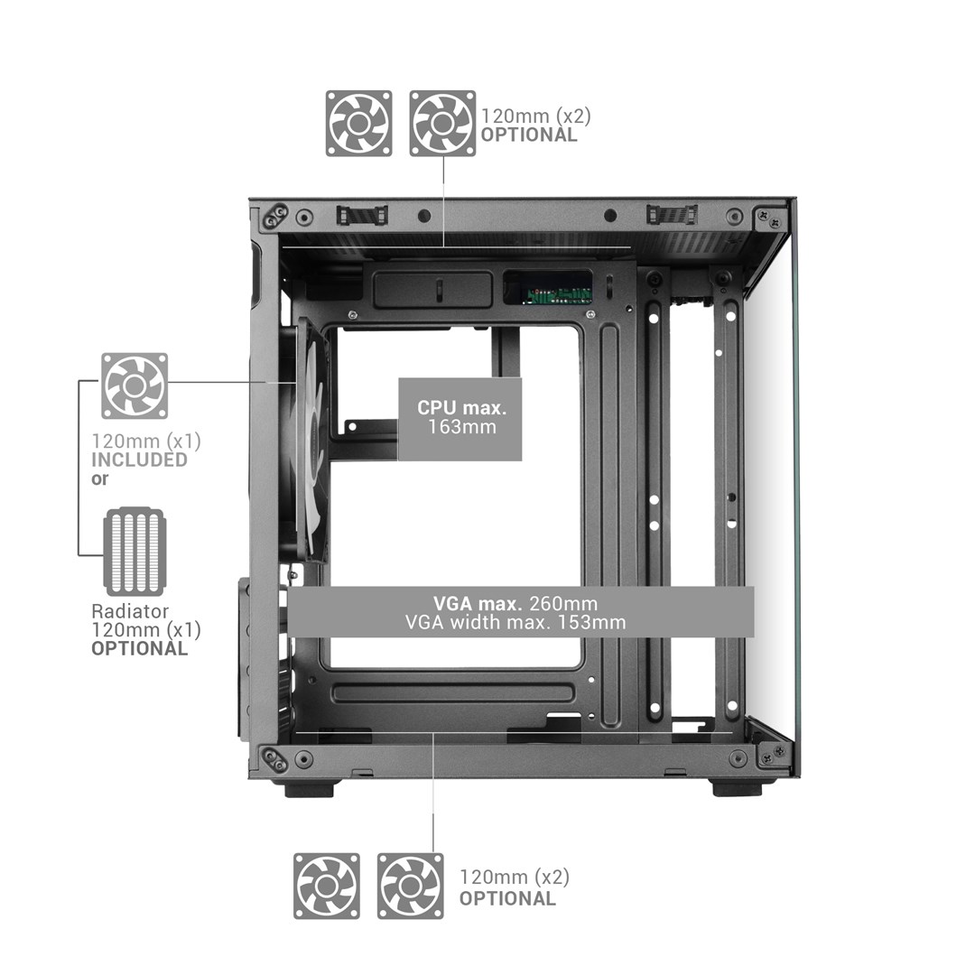 TACENS MARS MC-CUBE 1xARGB USB-C mATX- obudowa/cases-5