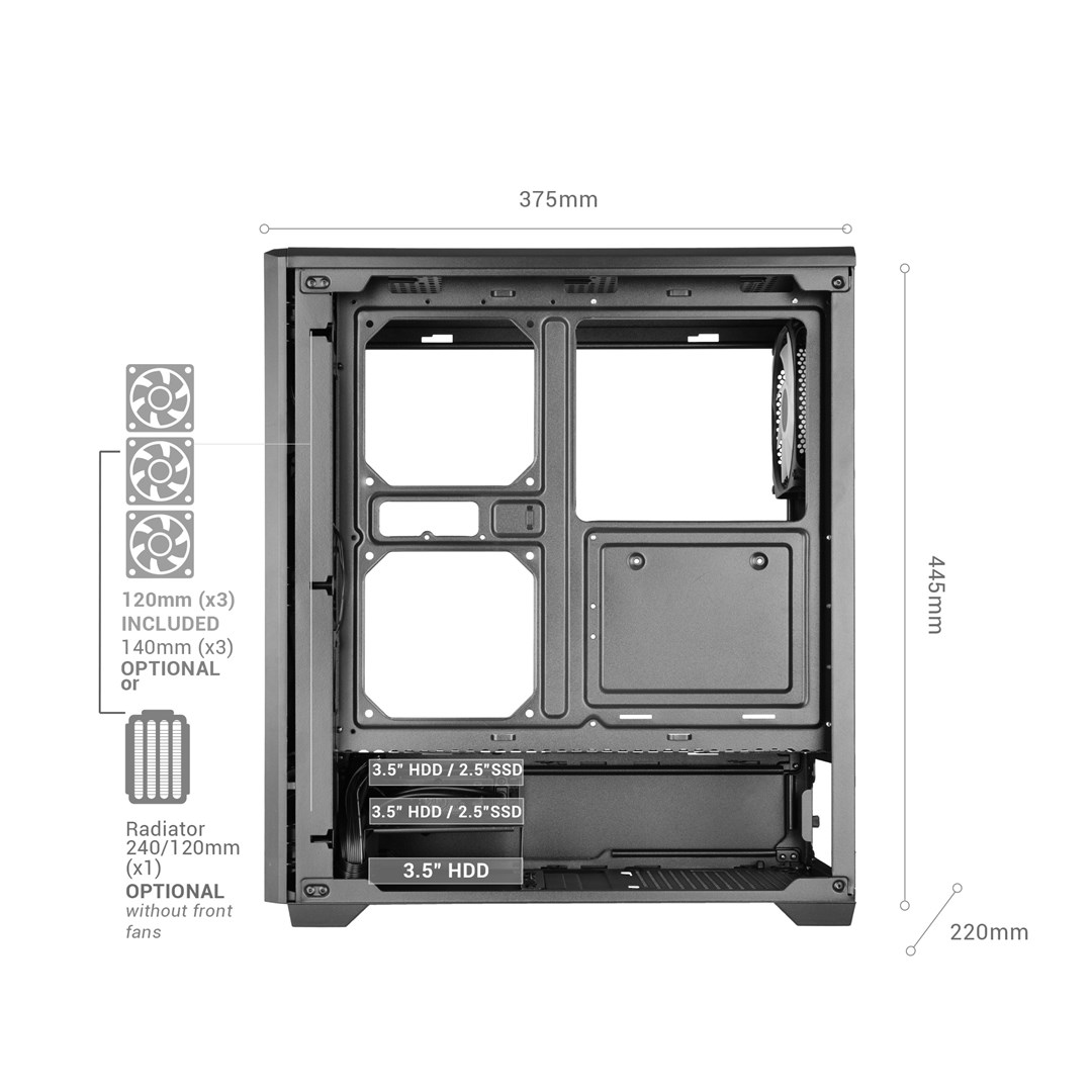 TACENS MARS MC-QUANTUM 3xFDB120+1xARGB120 USB-C ATX-obudowa/cases-9