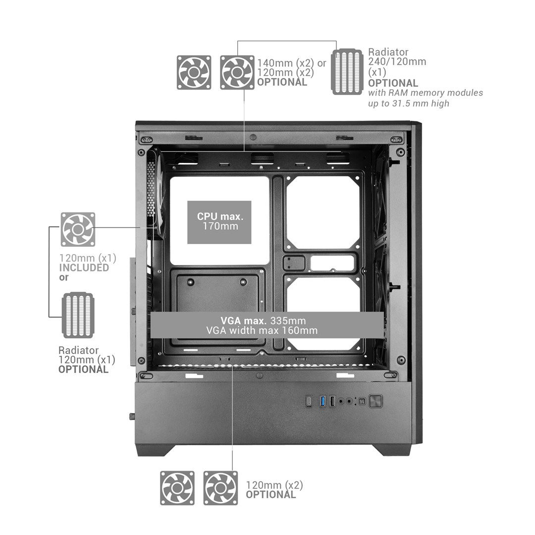 TACENS MARS MC-QUANTUM 3xFDB120+1xARGB120 USB-C ATX-obudowa/cases-8