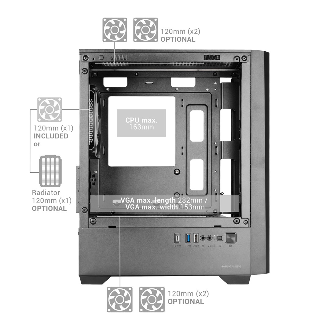 TACENS MARS MC-VECTOR 4xARGB USB-C mATX- obudowa/cases-7