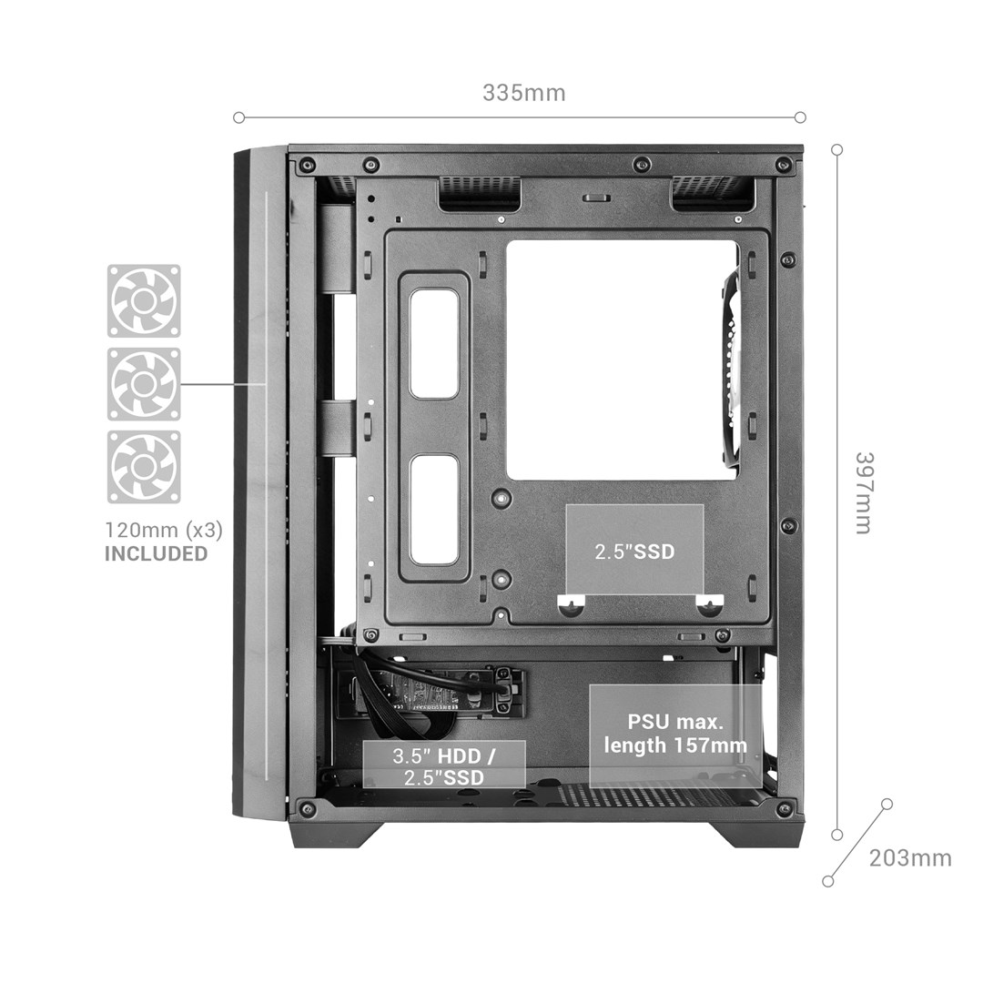 TACENS MARS MC-VECTOR 4xARGB USB-C mATX- obudowa/cases-8