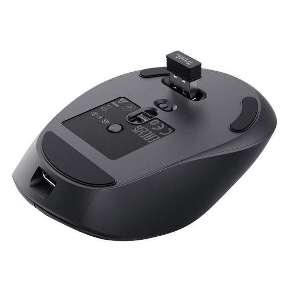 Bežični miš TRUST Zevo, RF + Bluetooth, 4000 DPI, crna boja-4