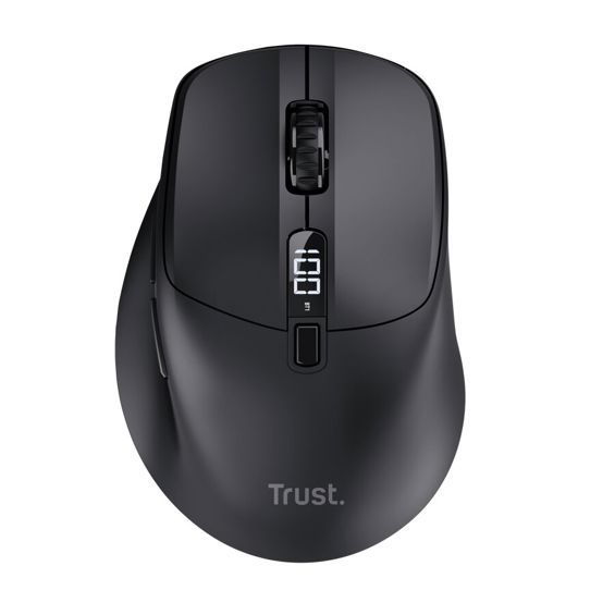 Bežični miš TRUST Zevo, RF + Bluetooth, 4000 DPI, crna boja-0