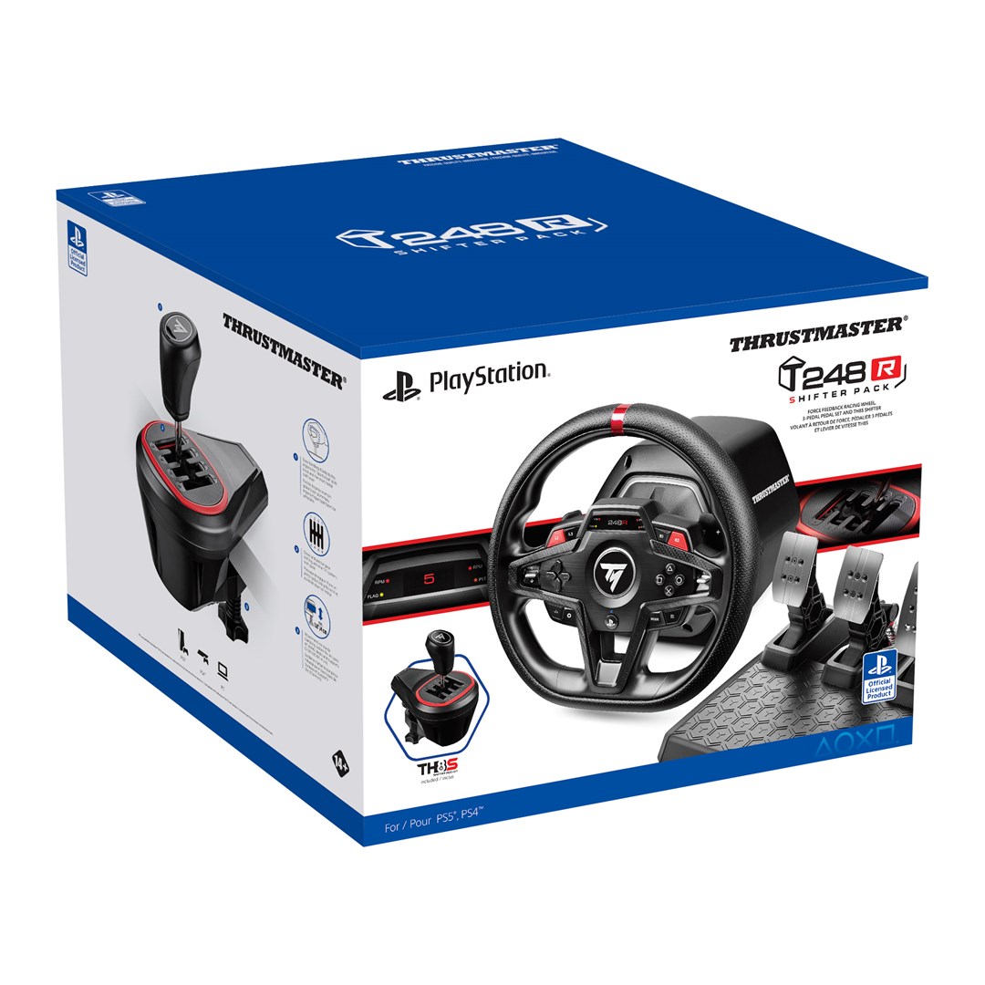Thrustmaster T248R Shifter Pack Black USB Steering wheel + pedals + shifter Analogue / Digital PlayStation 5, PC-4