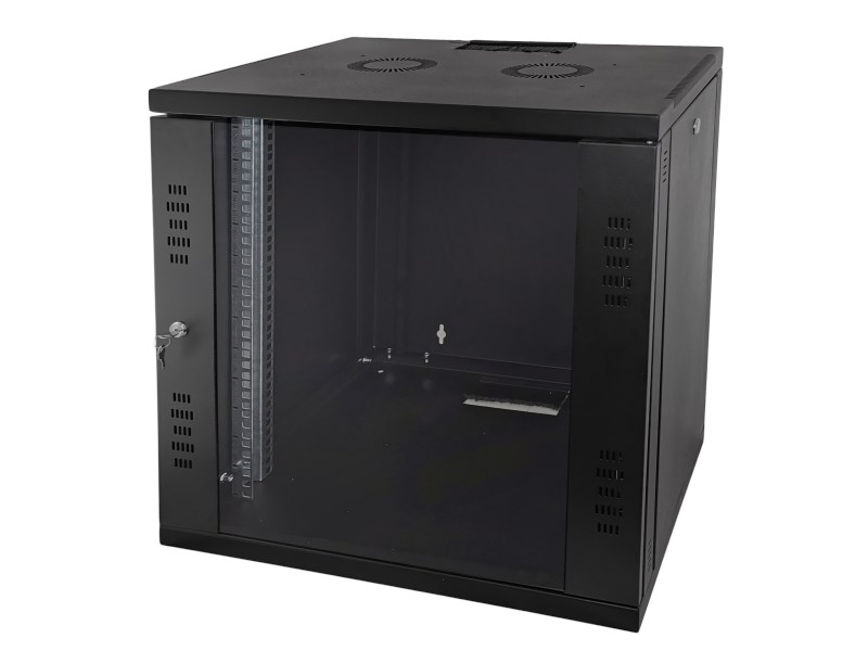Alantec SW-15U-600-450-N-DSJ-OP-RP-F-C 19" 15U STRONG RACK Hanging Rack, 600x450, glass door, black, FLAT PACK-1