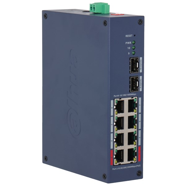 Dahua Technology CHS4210-8GT-110 network switch Managed L2 Gigabit Ethernet (10/100/1000) Power over Ethernet (PoE) DIN rail Dark Blue-5