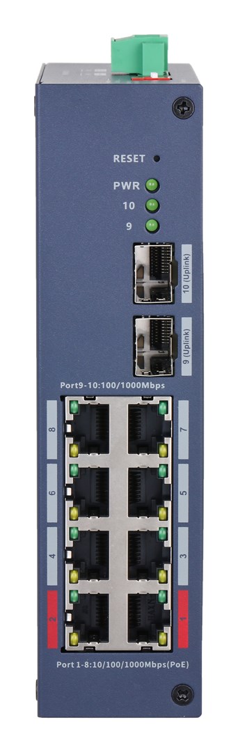 Dahua Technology CHS4210-8GT-110 network switch Managed L2 Gigabit Ethernet (10/100/1000) Power over Ethernet (PoE) DIN rail Dark Blue-3
