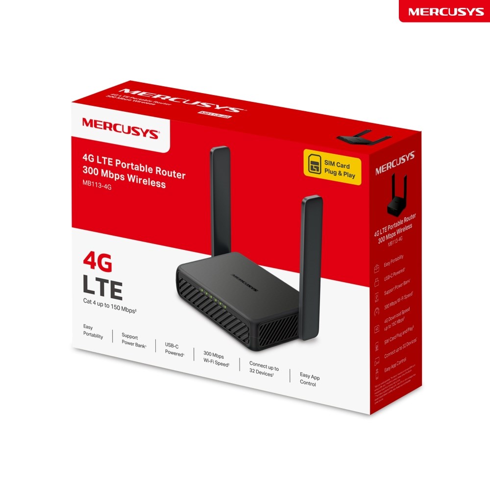 4G LTE Wi-Fi Router MERCUSYS MB113-4G-2