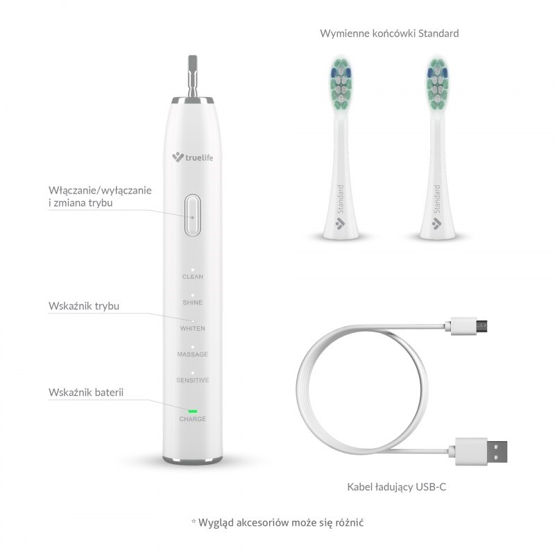 Sonična četkica za zube TRUELIFE SonicBrush Clean30, bijela boja-5