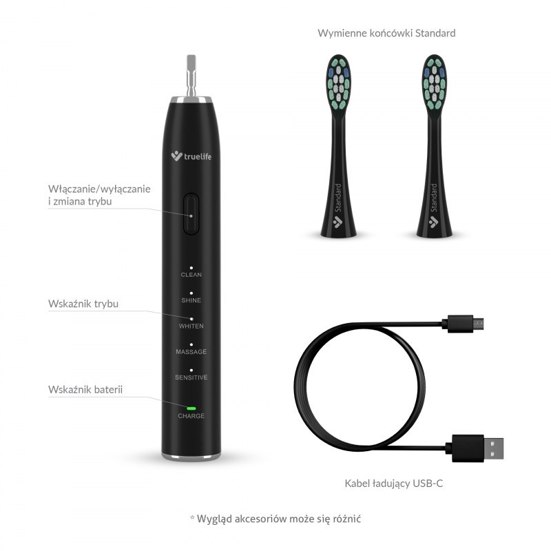 Sonična četkica za zube TRUELIFE SonicBrush Clean30 crna boja-5