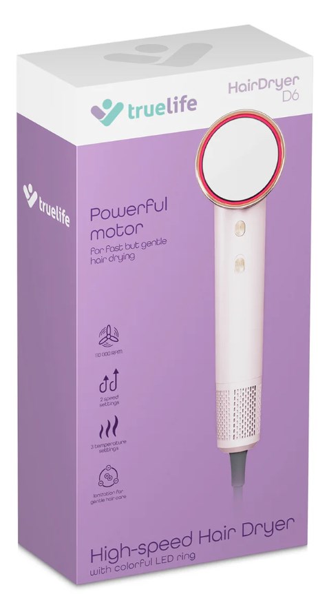 Sušilo za kosu TRUELIFE HairDryer D6 (1600 W, roza boja)-1